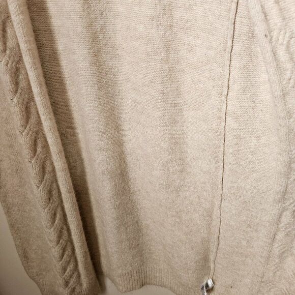NEVER WORN LEITH CABLE KNIT COZY DUSTER / LONG OATMEAL CARDIGAN SIZE MEDIUM - Picture 12 of 16